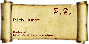 Pich Hunor névjegykártya